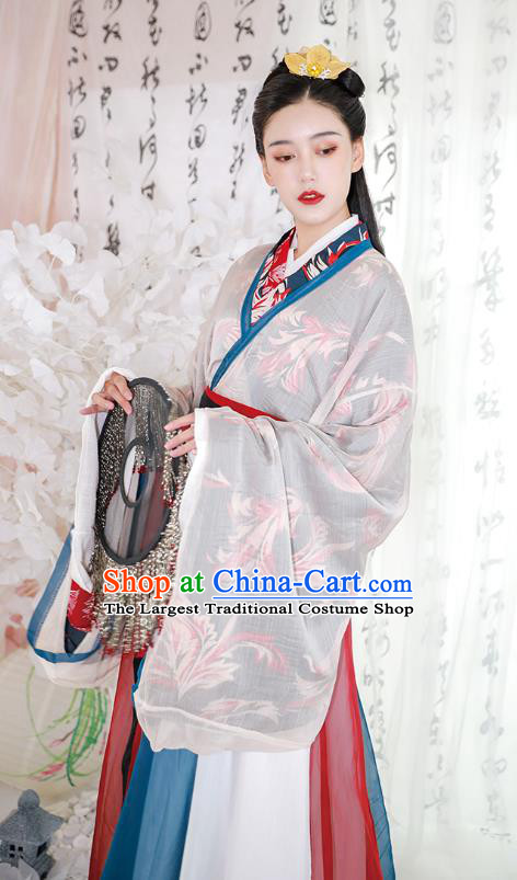 Traditional China Jin Dynasty Palace Lady Costumes Ancient Fairy Princess Hanfu Dress Clothing Full Set