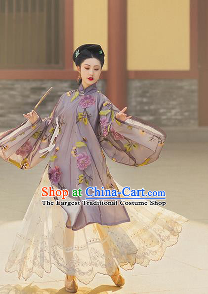 Traditional China Ming Dynasty Court Woman Historical Costumes Ancient Imperial Empress Hanfu Dress Clothing