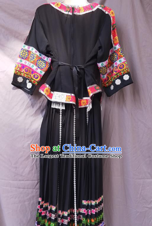 Chinese Hmong Ethnic Woman Folk Dance Costumes Traditional Miao National Minority Clothing