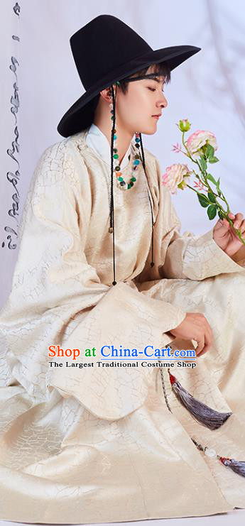 Traditional China Ming Dynasty Swordsman Historical Costumes Ancient Hanfu Priest Frock Clothing