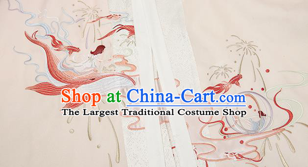 China Traditional Ming Dynasty Court Beauty Hanfu Clothing Ancient Royal Princess Embroidered Cape