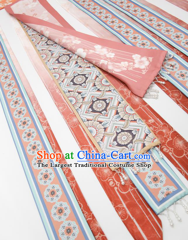 China Ancient Young Beauty Embroidered Costumes Traditional Song Dynasty Patrician Female Replica Clothing Complete Set