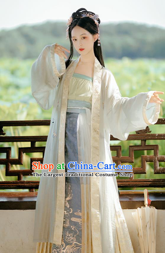 China Traditional Song Dynasty Patrician Lady Replica Clothing Ancient Princess Embroidered Costumes