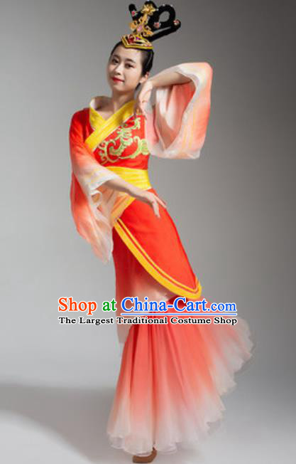 China Classical Dance Costume Goddess Dance Red Hanfu Dress Woman Stage Performance Clothing