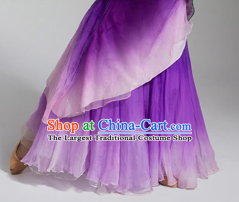 China Fairy Dance Purple Hanfu Dress Classical Dance Costume Stage Performance Goddess Clothing