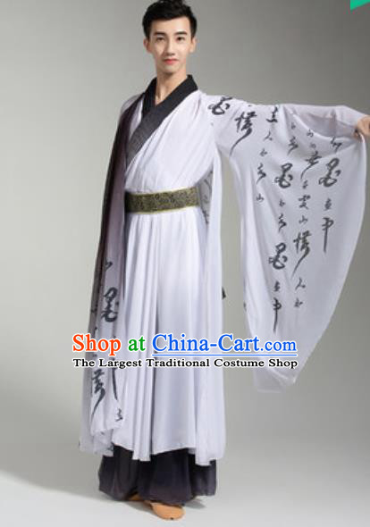 Chinese Classical Dance Costumes Male Ink Dance Clothing Martial Arts Garment for Men