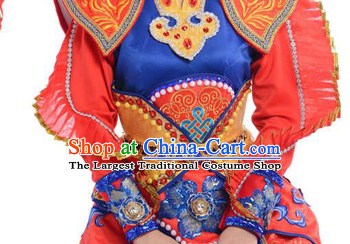 China Traditional Peking Opera Blues Red Dress Beijing Opera Stage Performance Actress Costume