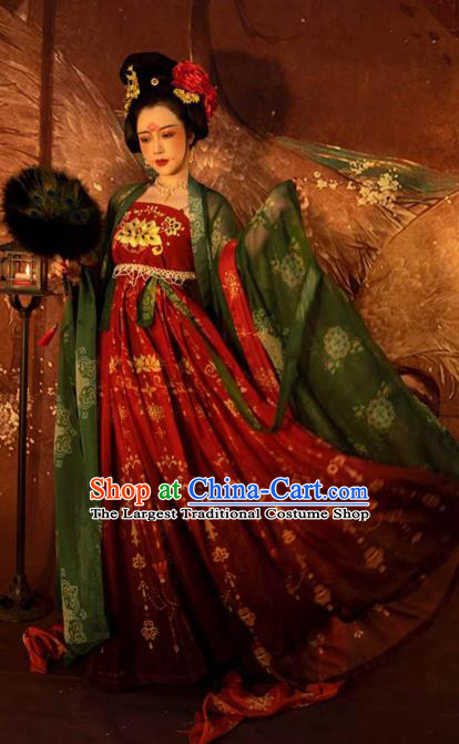 Traditional China Tang Dynasty Princess Gaoyang Replica Costumes Ancient Court Woman Hanfu Dress Clothing