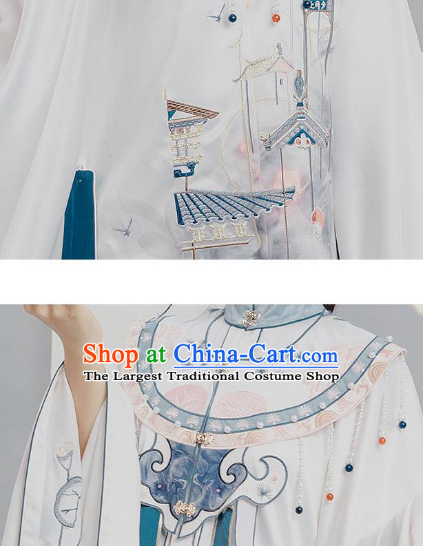 China Traditional Ming Dynasty Princess Hanfu Clothing Ancient Nobility Beauty Embroidered Costumes Full Set