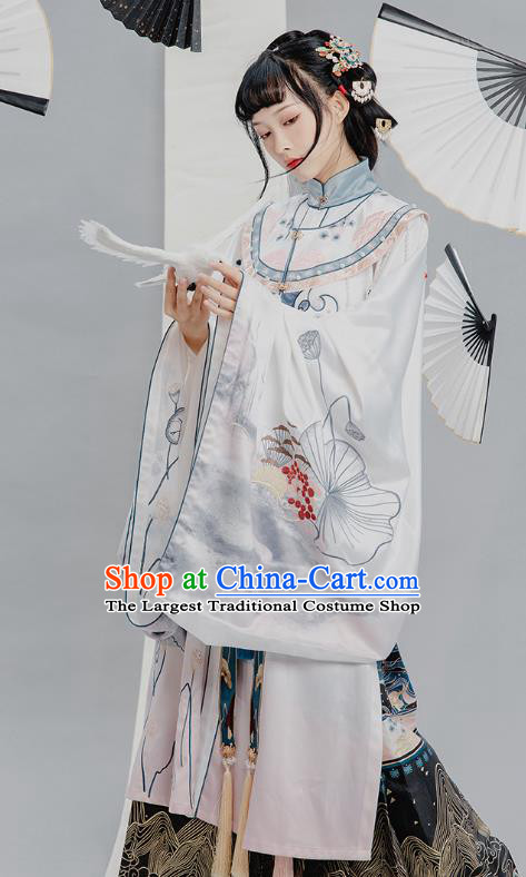 China Traditional Ming Dynasty Princess Hanfu Clothing Ancient Nobility Beauty Embroidered Costumes Full Set