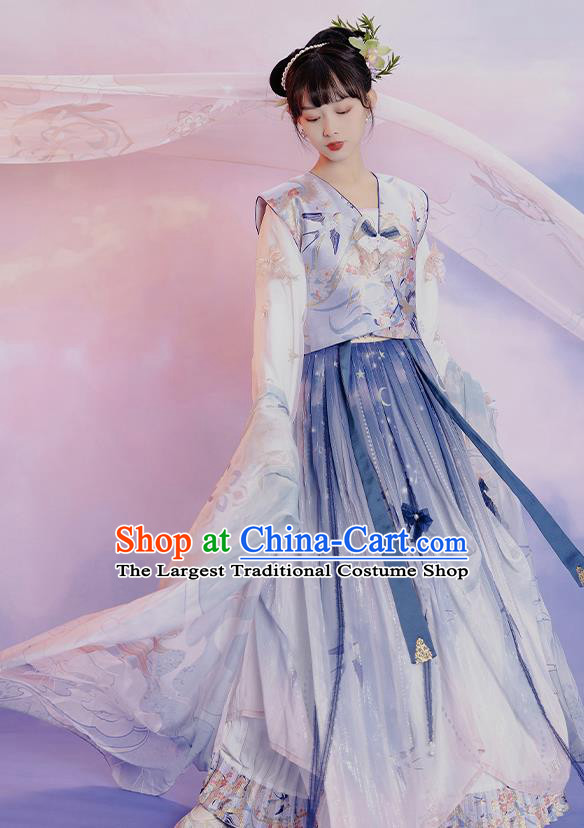 China Ancient Young Beauty Hanfu Dress Clothing Traditional Tang Dynasty Palace Lady Replica Costumes