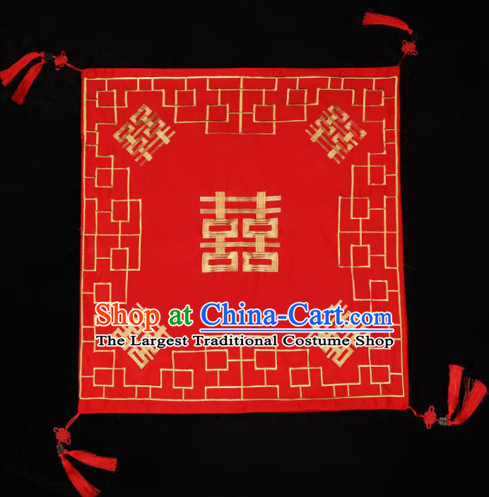 China Xiuhe Suit Headdress Traditional Wedding Satin Headwear Bride Red Veil