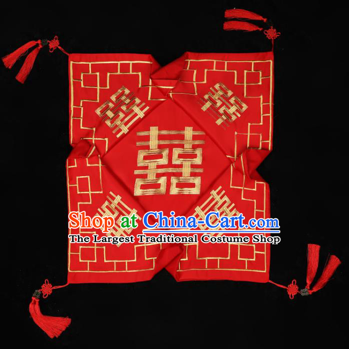 China Xiuhe Suit Headdress Traditional Wedding Satin Headwear Bride Red Veil