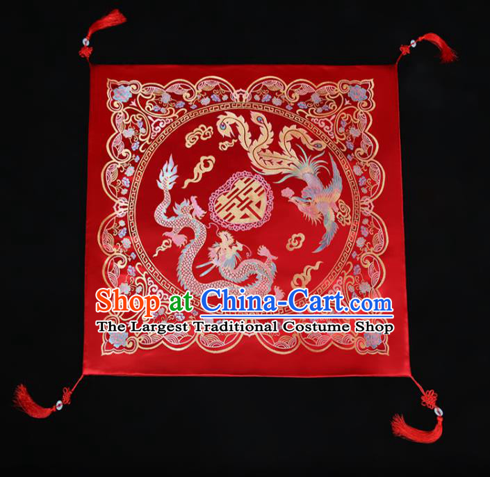 China Xiuhe Suit Satin Headdress Traditional Wedding Headwear Ancient Bride Red Veil