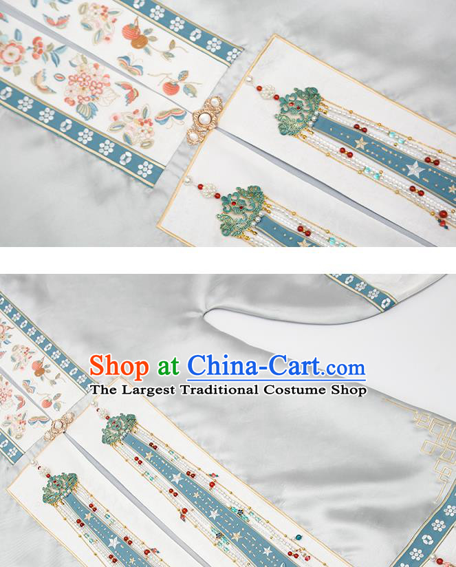 China Traditional Ming Dynasty Nobility Woman Embroidery Costumes Ancient Court Princess Hanfu Clothing