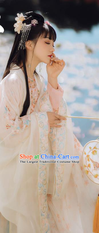 China Traditional Song Dynasty Palace Princess Embroidered Costumes Ancient Court Infanta Historical Clothing