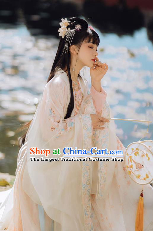 China Traditional Song Dynasty Palace Princess Embroidered Costumes Ancient Court Infanta Historical Clothing