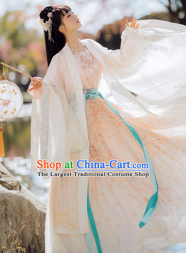 China Traditional Song Dynasty Palace Princess Embroidered Costumes Ancient Court Infanta Historical Clothing