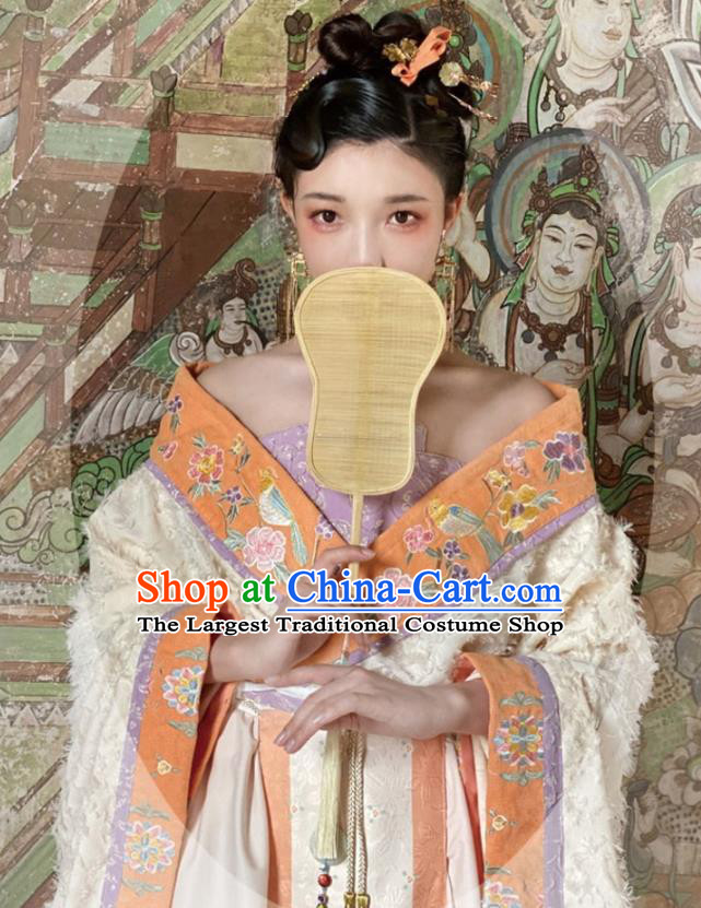 China Ancient Goddess Hanfu Dress Clothing Traditional Tang Dynasty Court Woman Embroidered Costumes