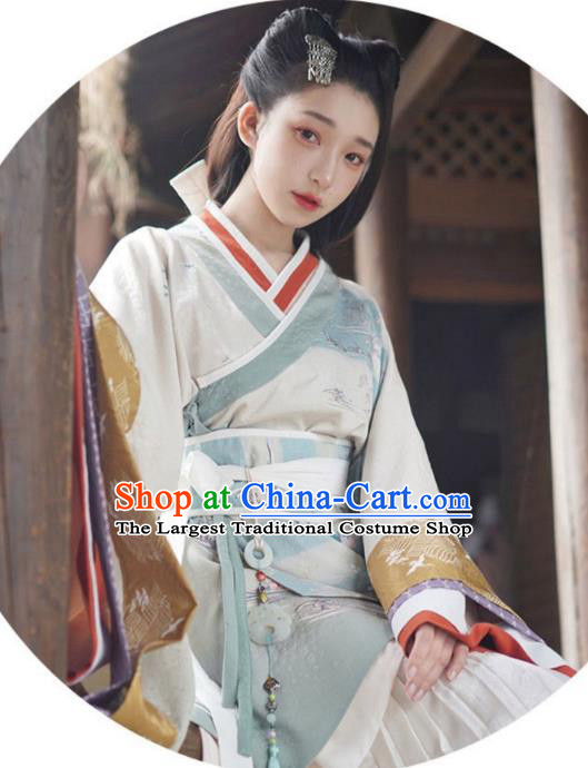China Ancient Royal Princess Hanfu Dress Clothing Traditional Han Dynasty Palace Beauty Historical Costumes