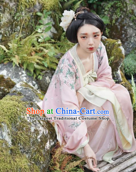 China Traditional Tang Dynasty Imperial Concubine Historical Costumes Ancient Palace Beauty Hanfu Clothing
