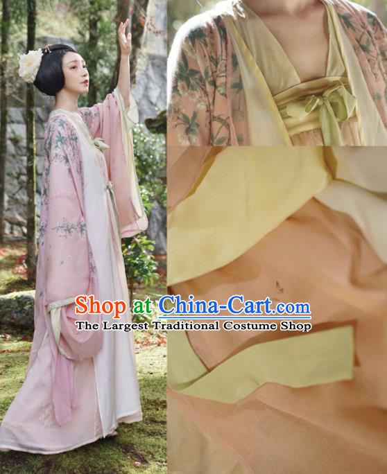 China Traditional Tang Dynasty Imperial Concubine Historical Costumes Ancient Palace Beauty Hanfu Clothing