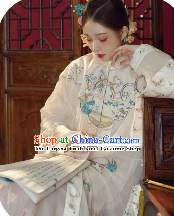 China Traditional Qing Dynasty Court Woman Costumes Ancient Imperial Concubine Embroidered Clothing Complete Set