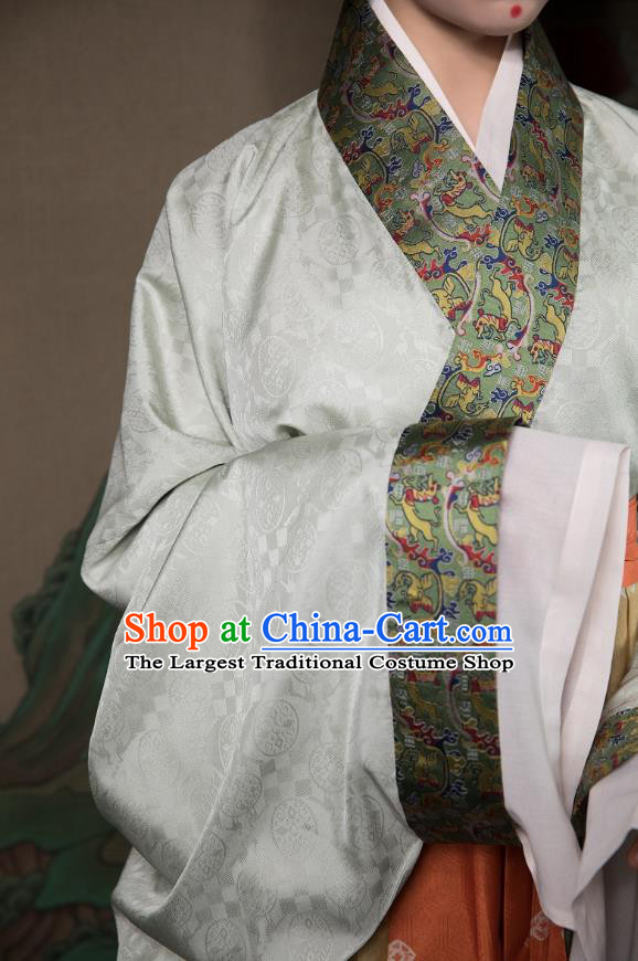 China Traditional Jin Dynasty Court Beauty Historical Clothing Ancient Palace Lady Hanfu Dress Costumes