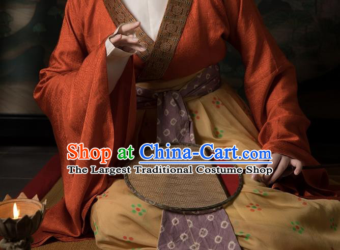 China Traditional Southern Dynasties Palace Beauty Hanfu Dress Clothing Ancient Royal Princess Costumes Full Set