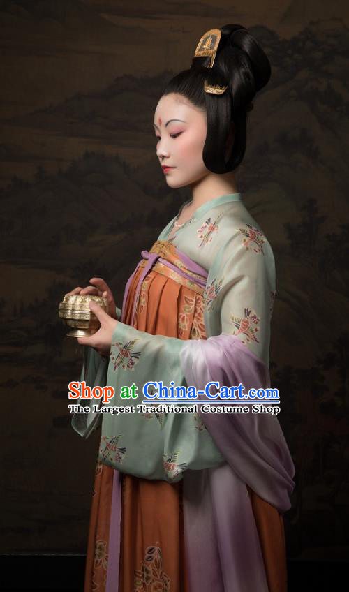 China Traditional Tang Dynasty Palace Lady Historical Clothing Ancient Court Woman Hanfu Costumes