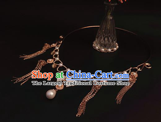 China Classical Ancient Princess Shell Butterfly Necklace Traditional Song Dynasty Court Pearls Necklet Accessories