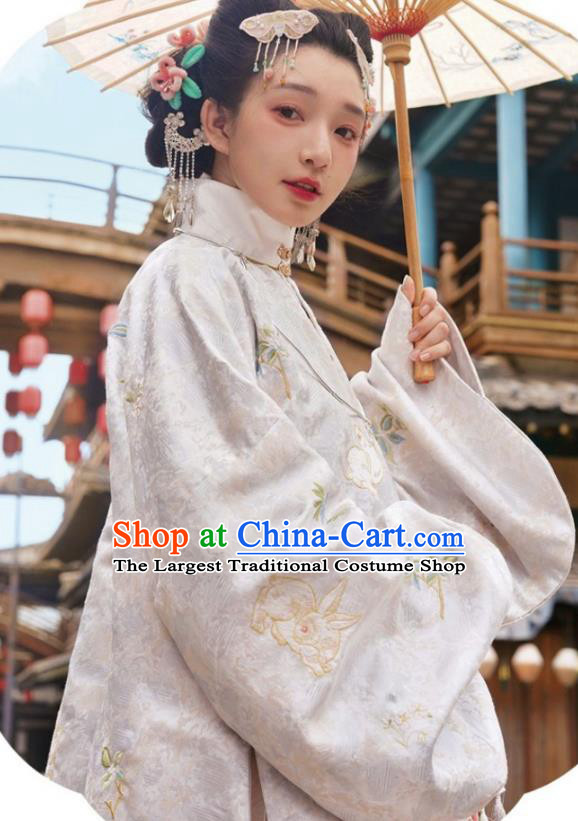 China Ancient Patrician Woman Embroidered Hanfu Clothing Traditional Ming Dynasty Court Historical Costumes Complete Set