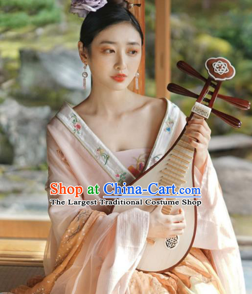 Traditional China Tang Dynasty Court Beauty Historical Clothing Ancient Princess Embroidered Hanfu Dress Apparels