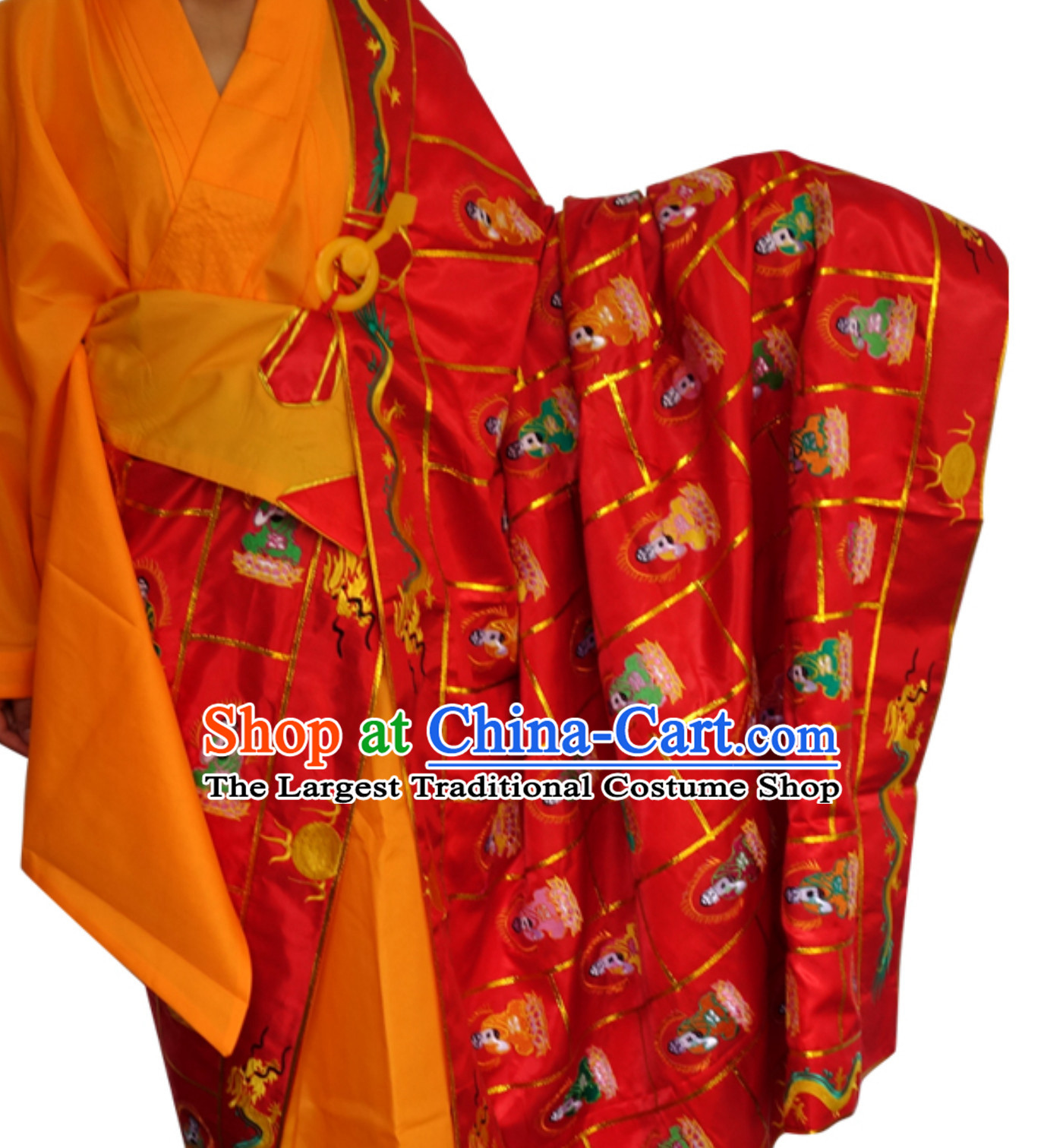 Chinese Traditional Kesa Kasaya Buddhist Monk Clothing Complete Set