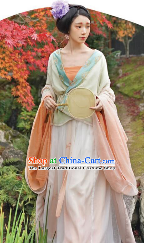 Traditional China Tang Dynasty Court Princess Historical Clothing Ancient Palace Beauty Hanfu Dress Apparels