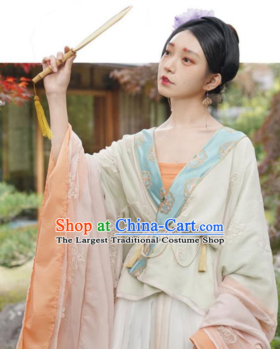 Traditional China Tang Dynasty Court Princess Historical Clothing Ancient Palace Beauty Hanfu Dress Apparels