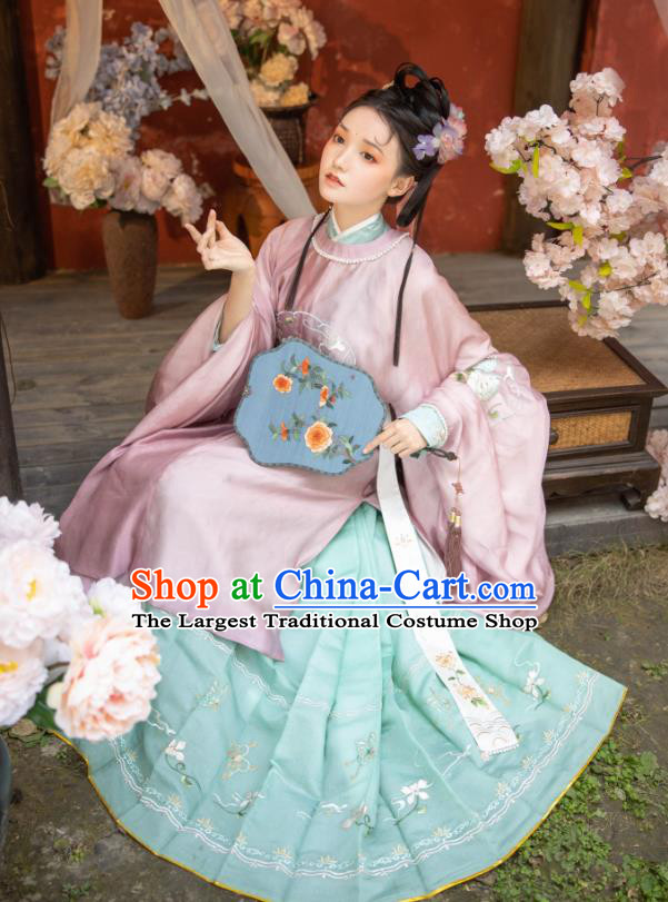 China Ancient Royal Infanta Embroidered Hanfu Garment Traditional Ming Dynasty Nobility Lady Historical Clothing