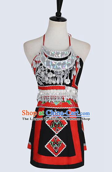 Chinese Miao Nationality Stage Performance Clothing Hmong Ethnic Folk Dance Outfits for Kids