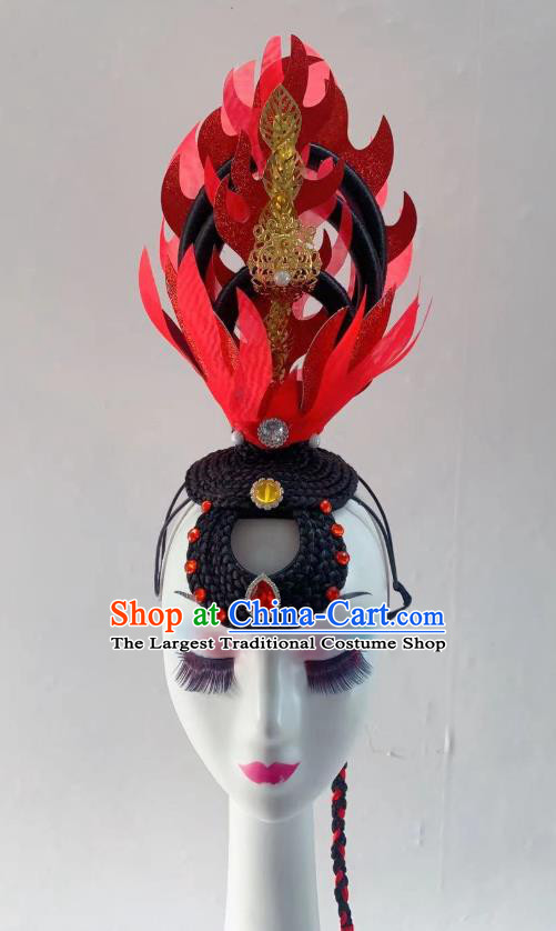 China Traditional Classical Dance Hair Accessories Fancy Carp Dance Wig Chignon Headwear