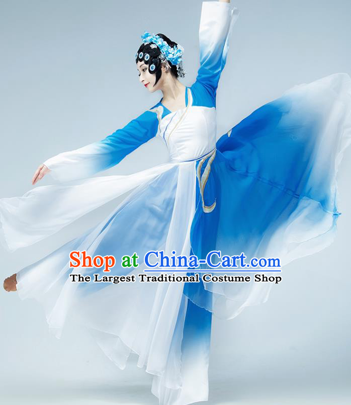 Chinese Beijing Opera Dance Blue Dress Classical Dance Stage Performance Clothing