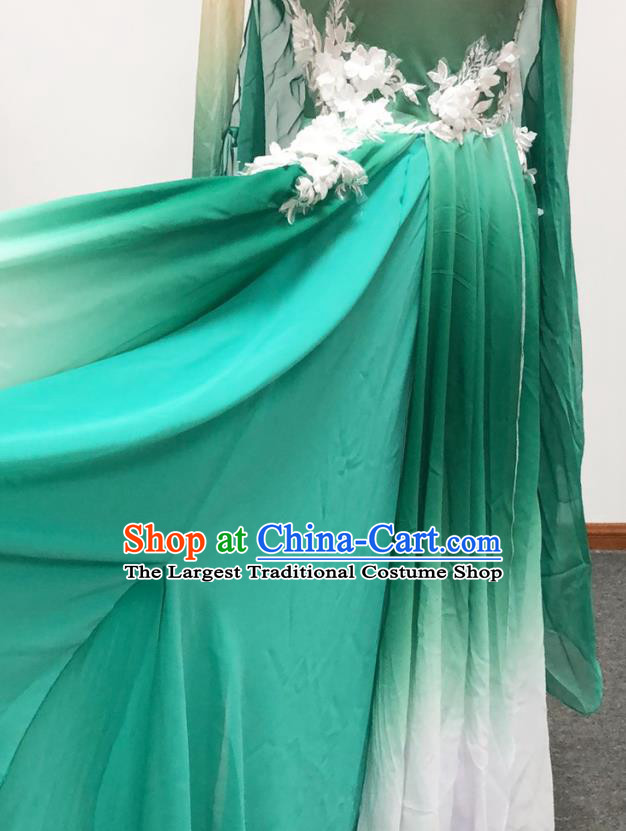 Chinese Palace Fan Dance Beauty Dance Performance Clothing Classical Dance Green Dress