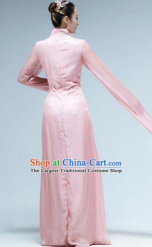 Chinese Classical Dance Pink Water Sleeve Dress Umbrella Dance Performance Clothing