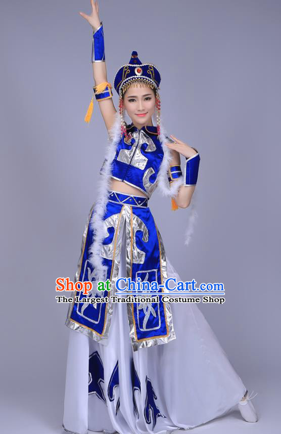 Chinese Traditional Mongolian Nationality Bride Clothing Mongol Ethnic Folk Dance Wedding Dress