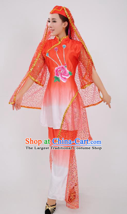 Chinese Ningxia Ethnic Wedding Red Outfits Traditional Hui Nationality Bride Clothing