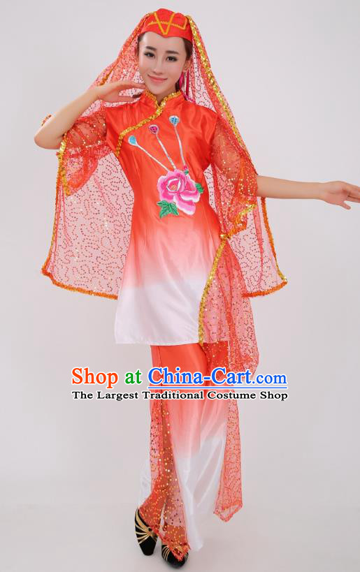 Chinese Ningxia Ethnic Wedding Red Outfits Traditional Hui Nationality Bride Clothing