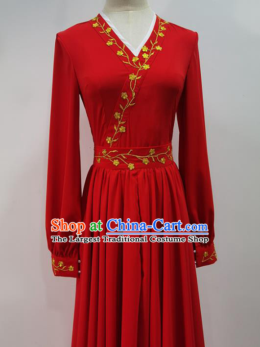 China Stage Performance Clothing Goddess Dance Costume Classical Dance Red Dress
