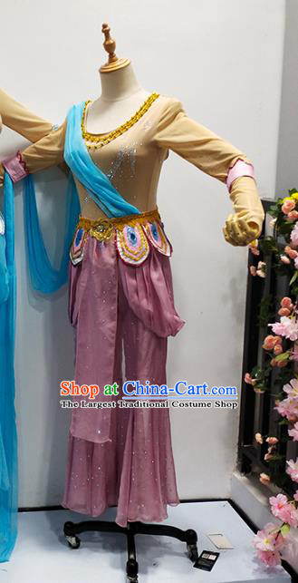 China Goddess Dance Costume Flying Apsaras Stage Performance Lilac Outfits Classical Dance Clothing