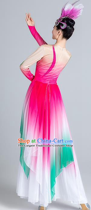 China Umbrella Dance Pink Dress Stage Performance Costume Classical Dance Clothing