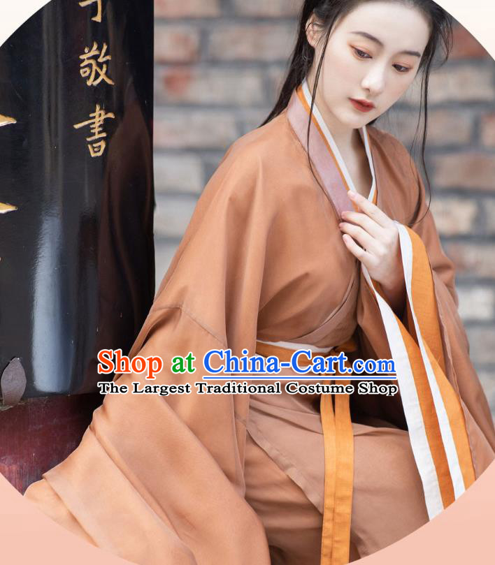 China Ancient Palace Lady Hanfu Dress Traditional Jin Dynasty Young Beauty Historical Clothing