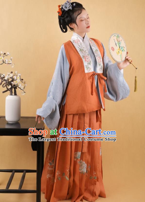 China Ancient Palace Lady Hanfu Garment Traditional Ming Dynasty Noble Woman Historical Clothing